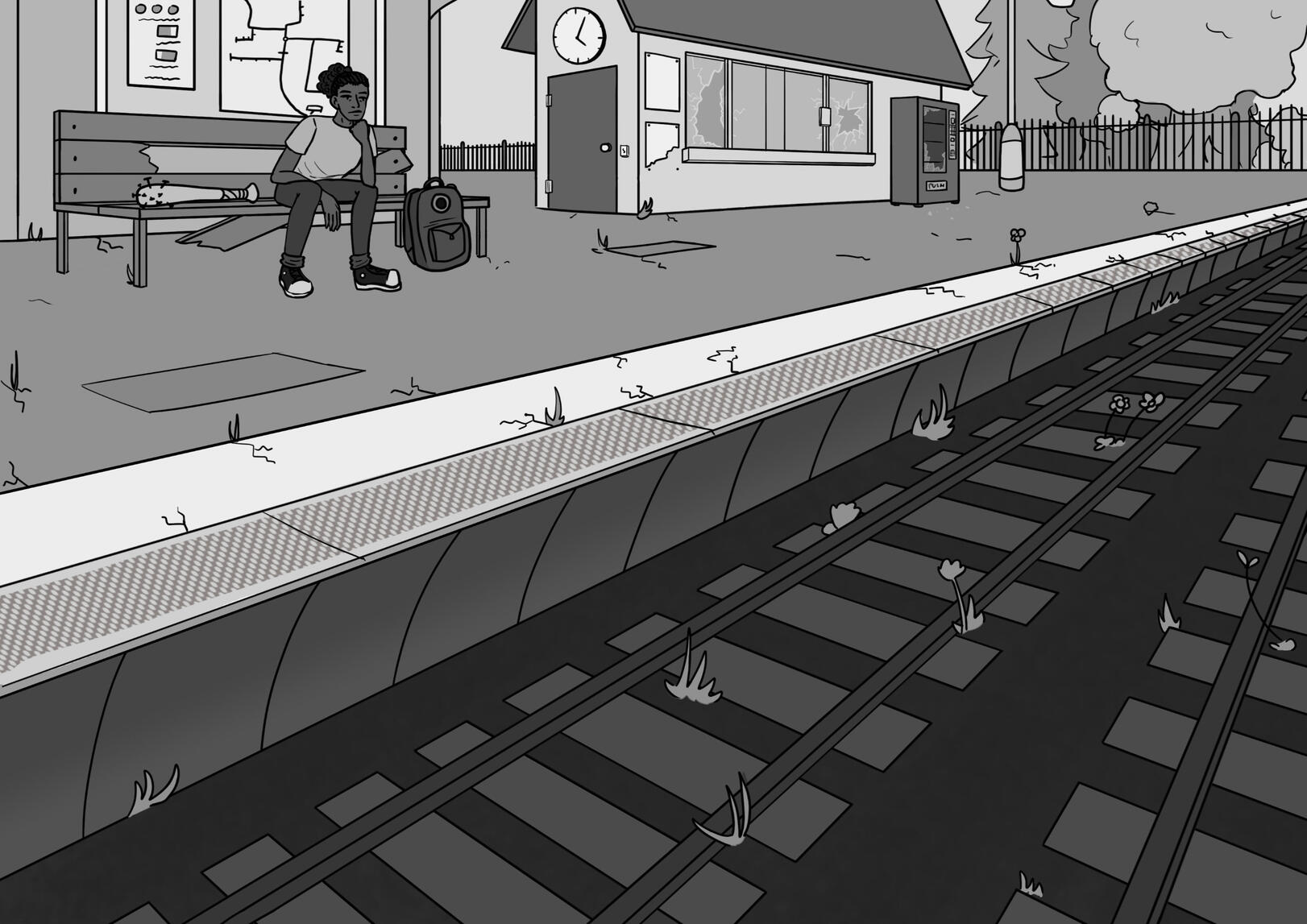 Colour (greyscale) fullbody + complex bg - $75